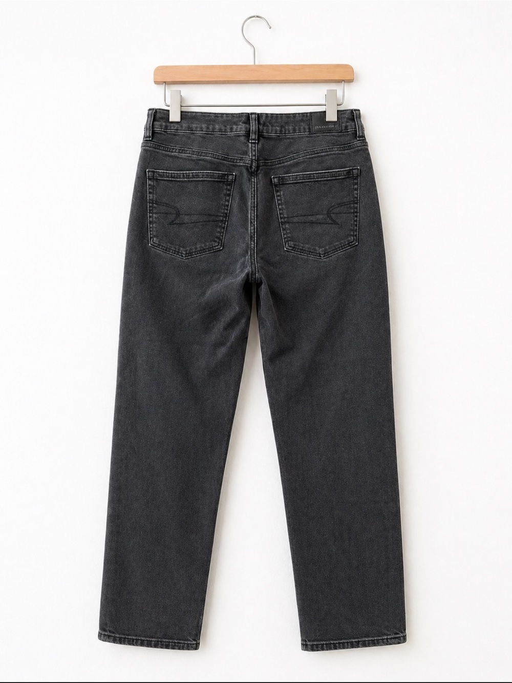 American Eagle Black Wash Jeans Women’s Size 8 Hugh Rise Straight Slim - Picture 7 of 7